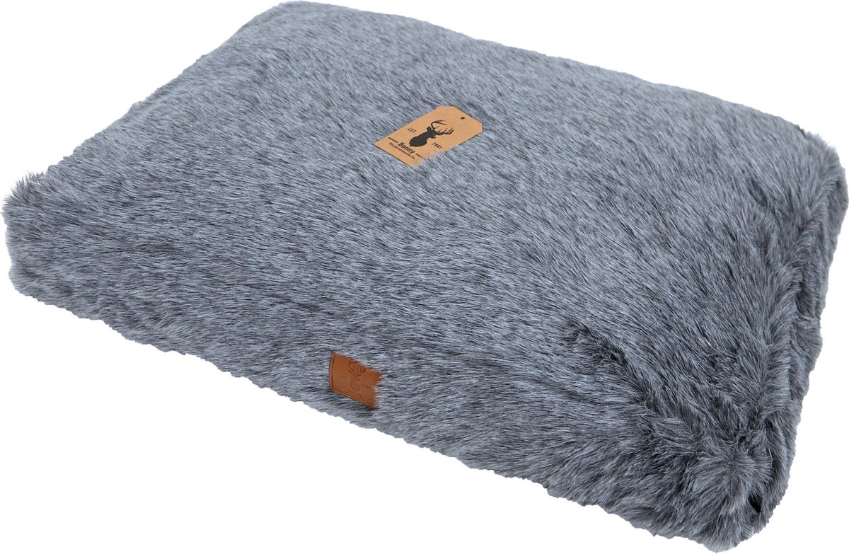 Boony 'Est 1941' - Ligkussen Badger Grey - Hondenkussen - Grijs - 85x60x14