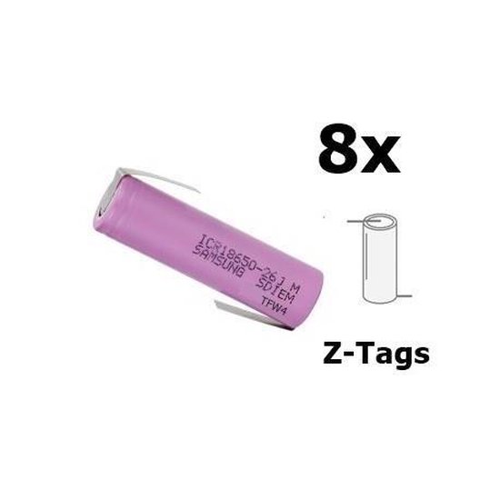 Samsung INR18650-30Q 3000mAh - 15A - Pakket inhoud - 12 Stuks, Type - Z-Soldeerlippen