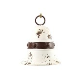 Metalen kerstbellen kerstklokken - Wit 13cm - 2 stuks