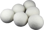 EcoSavers Droogballen Wol voor wasdroger set van 6 stuks Drogerballen doorsnede 7cm in katoenen bewaartasje