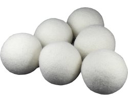 EcoSavers Droogballen Wol voor wasdroger set van 6 stuks Drogerballen doorsnede 7cm in katoenen bewaartasje