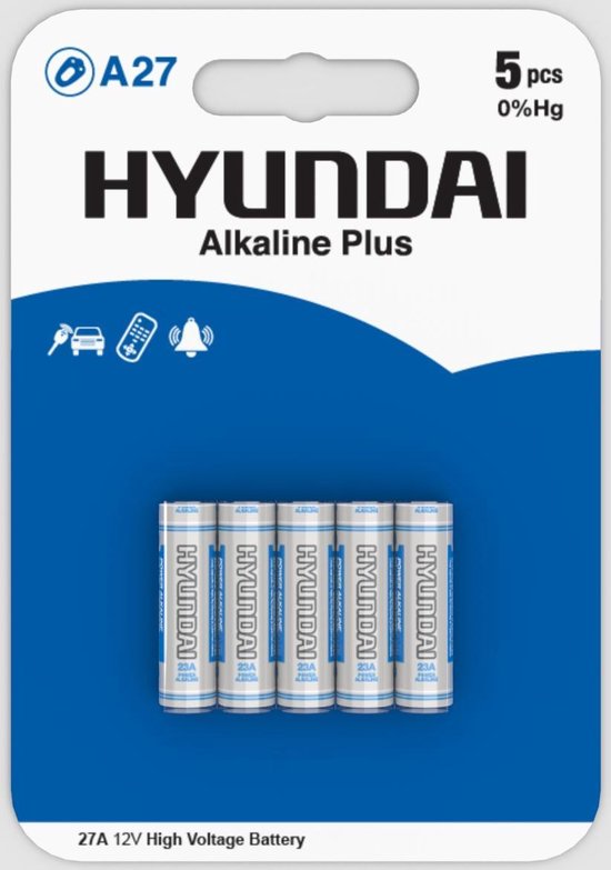 Hyundai - A27 Knoopcel Batterij - Alkaline - 5 stuks | bol.com