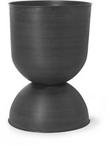 Ferm Living - Hourglass Pot - Bloempot - Small - Zwart - Ø: 30 x H: 42.5 cm