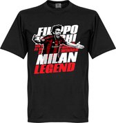 Inzaghi AC Milan Legend T-Shirt - Zwart - L