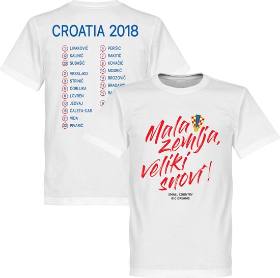 Kroatië Mala Zemlja, Veliki Snovi WK 2018 Selectie T-Shirt - Wit - 5XL