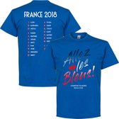 Frankrijk Allez Les Bleus WK 2018 Selectie T-Shirt - Blauw - XL