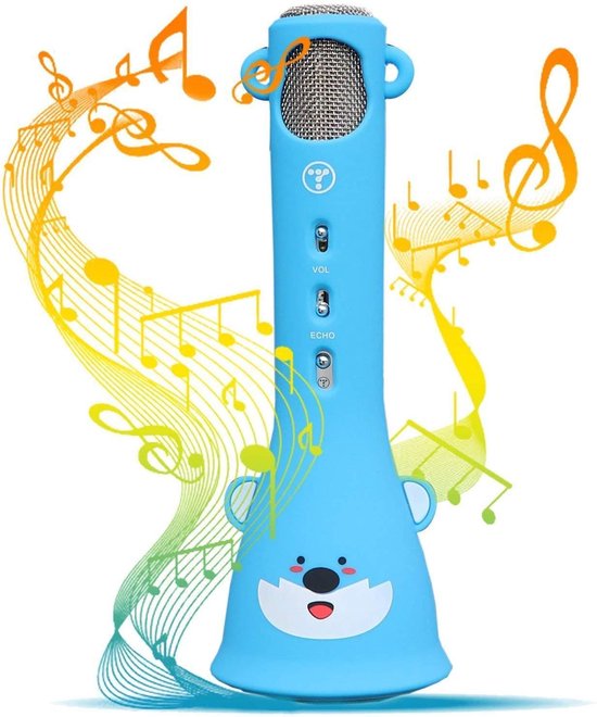 Mordrin microscopisch helder Microfoon Kinderen- Karaoke Microfoon- Draadloos- Bluetooth- Blauw | bol.com
