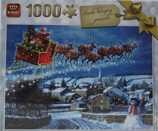 Legpuzzel 1000 Stukjes - Kerstpuzzel Kerstman Brengt Cadeautjes - Puzzel  Kerst -... | bol.com