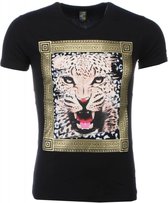 T-shirt - Tijger Print - Zwart