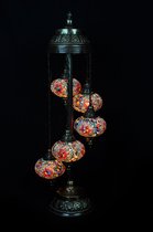 Turkse lamp - Oosterse lamp - Staande lamp - Multicolour - 5 bollen - mozaïek