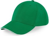 Senvi Sportieve Cap/Pet Geborsteld Katoen - Kleur: Groen/Wit