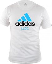 Adidas judo T-shirt | wit met blauwe opdruk | MET KORTING - Product Kleur: Wit / Blauw / Product Maat: XXL