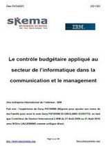 Le controle budgetaire applique au secteur de l'informatique dans la communication et le management