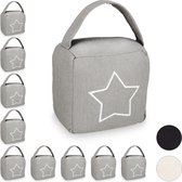 relaxdays 10 x sac de butée de porte - butée de porte avec étoile - poignée - vintage - moderne - gris