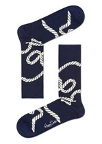 Happy Socks herensokken Rope Sock blauw met wit geknoopt
