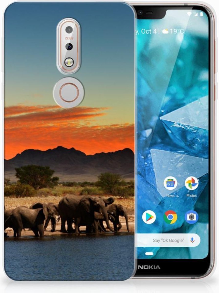 Nokia 7.1 TPU Hoesje Olifanten