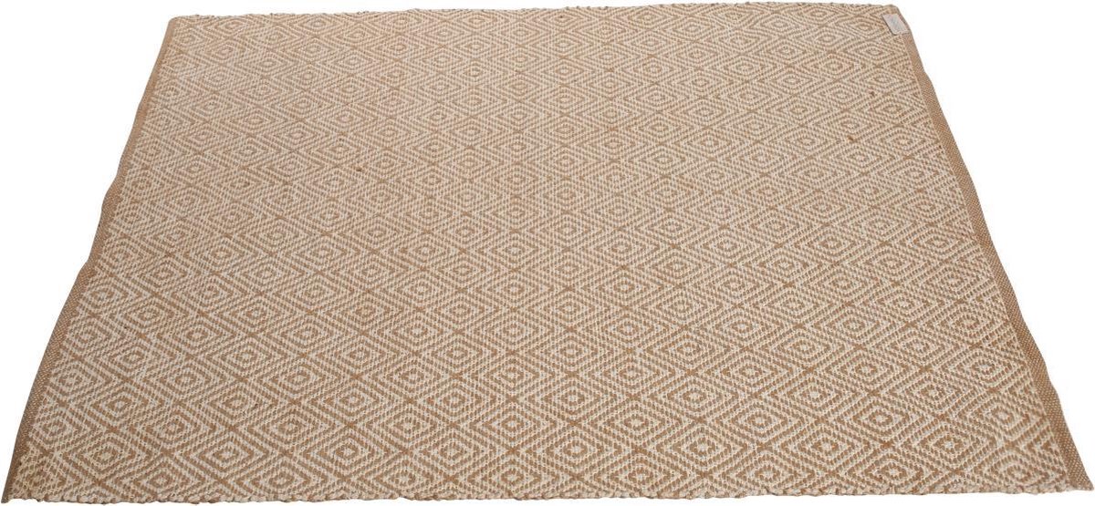 Yoshiko Yunnan diamond jute vloerkleed naturel/wit L 120x180cm