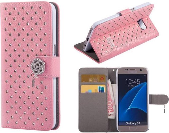 kraai Monica Slechthorend Samsung Galaxy S7 Bookcase Hoesje Diamant Roze | bol.com