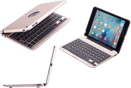 | Aluminium Toetsenbord Hoes iPad Mini 4 Goud | Aluminium Toetsenbord Hoes iPad Mini 4 Goud