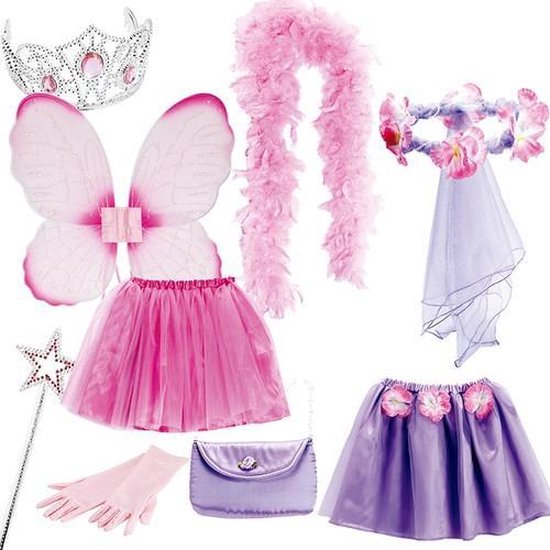 Halsketting met Tinkelbel pendant met lila vleugels - Huwelijks Accessoires