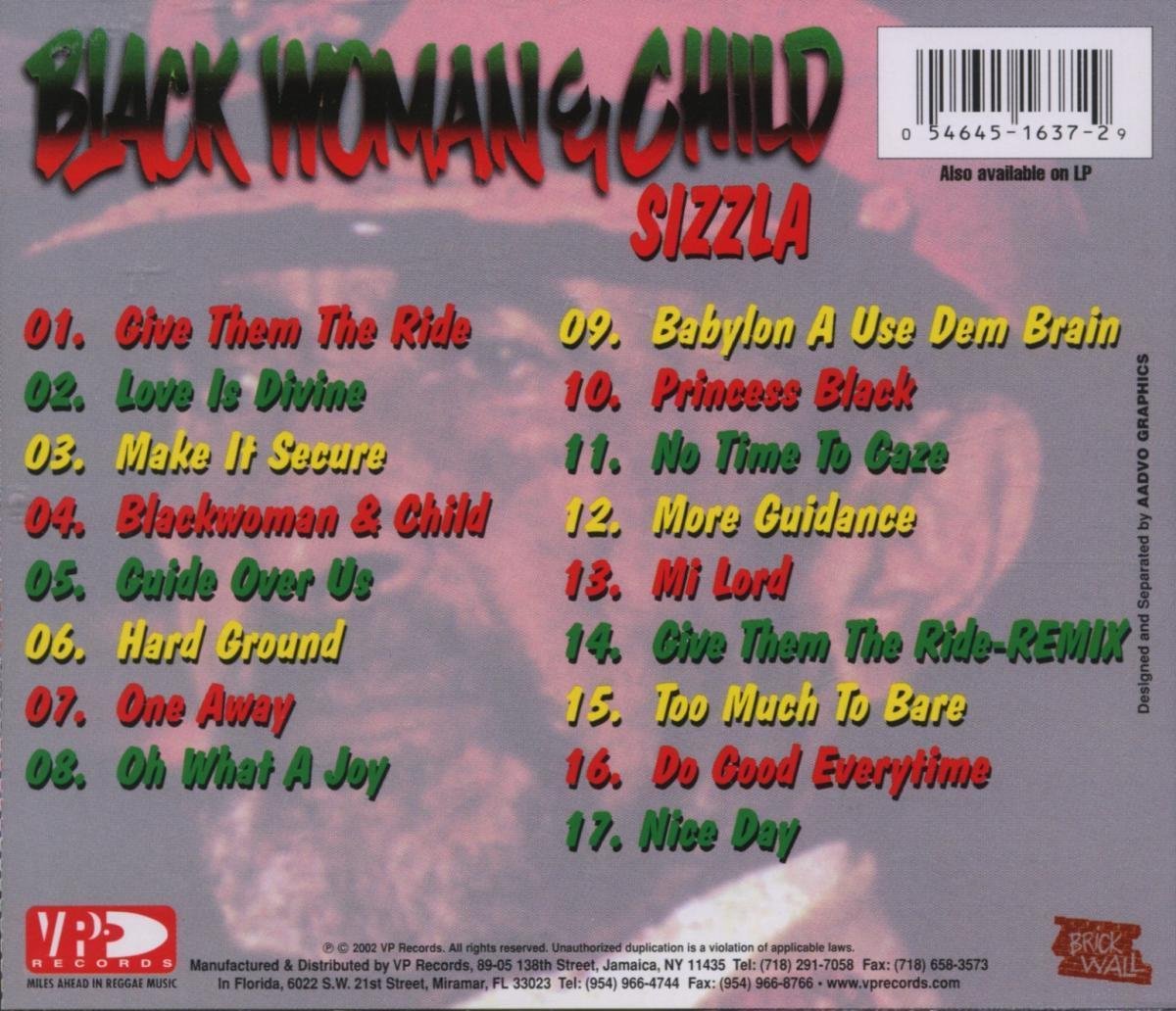 Black Woman & Child (17 Track, Sizzla CD (album) Musique
