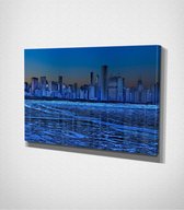 Chicago Skyline Canvas - 60 x 40 cm - Steden - Schilderij - Canvas - Slaapkamer - Wanddecoratie  - Slaapkamer - Foto op canvas