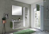 Badmeubel Pelipal Fokus 3065, minerale wastafel, blok 77 cm met spiegel incl. ledlamp sangallo grijs