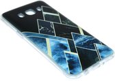 Geometrisch vormen hoesje zwart siliconen Geschikt voor Samsung Galaxy J7 (2016)