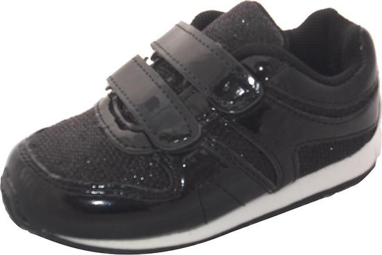 Modieuze Sneakers met Klitteband - Zwart maat 23 | bol.com