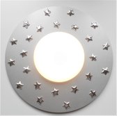 Funnylight Design lamp XL LED Silver Star Collection - XL 49 cm plafonniere zilver met 3D sterren