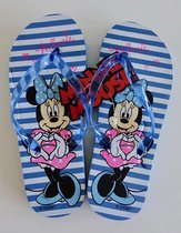 Blauw gestreepte slippers van Minnie Mouse maat 32/33