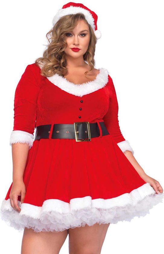 Kerstvrouw Kerstjurk + Kerstmuts Miss Santa Plus Size | Leg Avenue | Maat  46 - 50 | bol.com