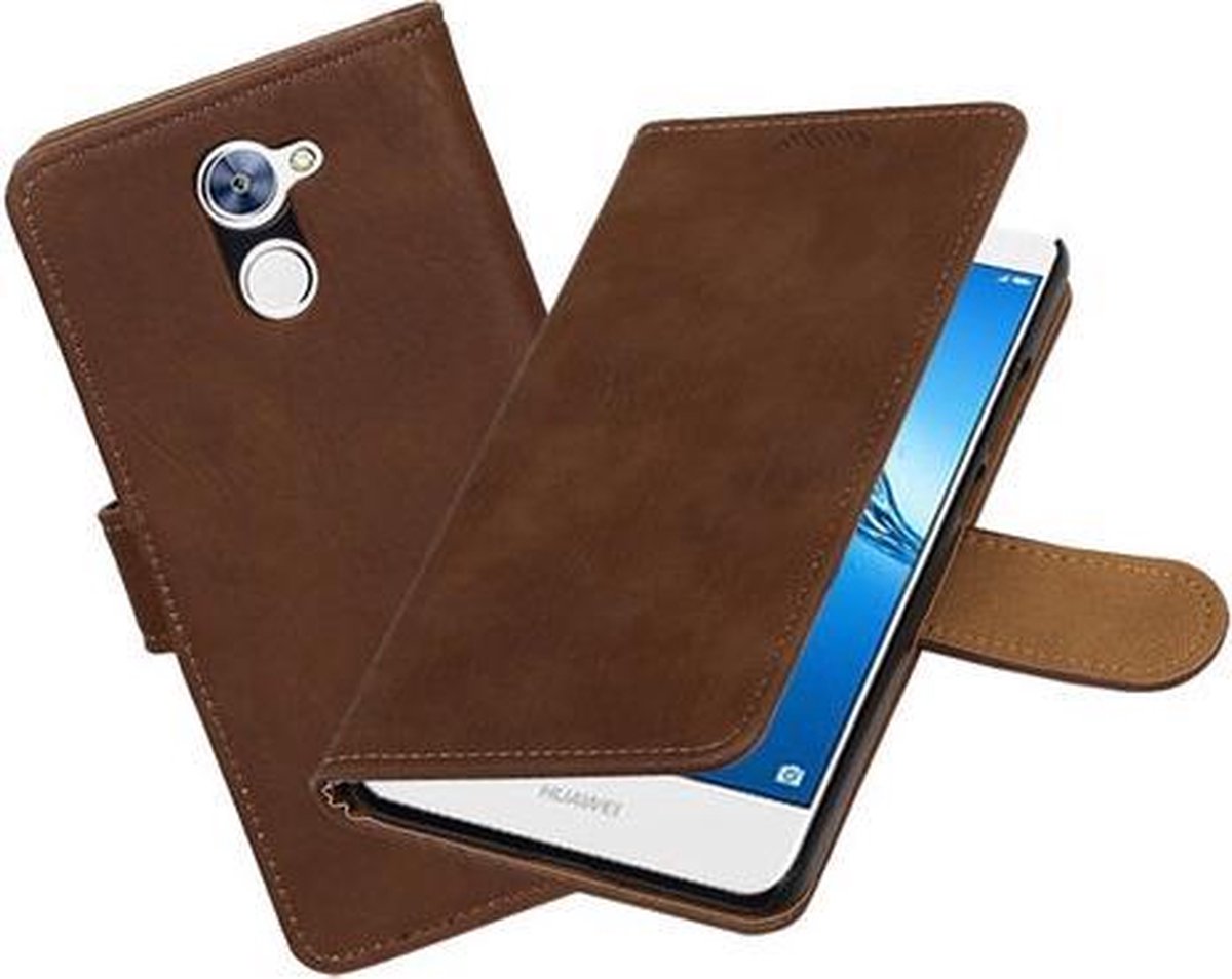 BestCases.nl Huawei Y7 / Y7 Prime Hout booktype hoesje Bruin