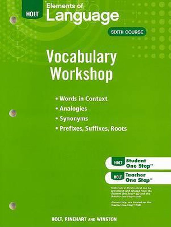 Elements of Language Vocabulary Sixth Course 9780030994845