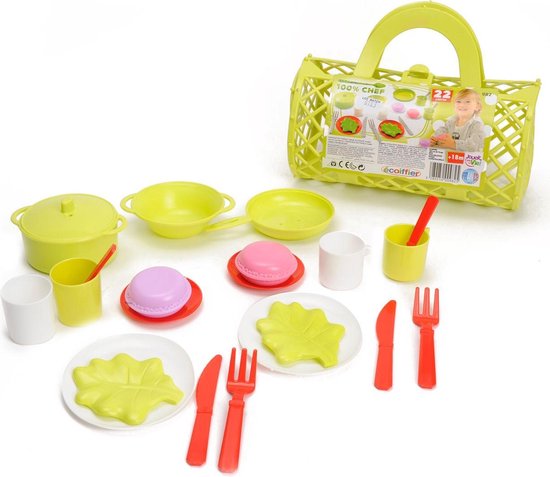 Panier Garni Dinette Accessoire Cuisine 19 Pieces Couvert Ecoiffier -  Cuisine enfant - Achat & prix