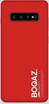 BOQAZ. Samsung Galaxy S10 hoesje - Plus hoesje - hoesje URBN mat rood