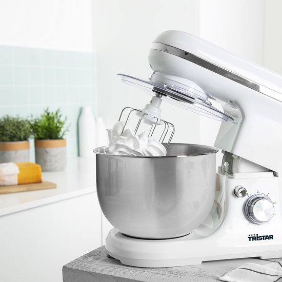 Tristar Keukenmachine MX-4817 - Keukenmixer - Inclusief 3 deeghaken - Vaatwasbestendig - 1200 watt - Wit van Tristar — afbeelding 4