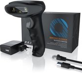 Draagbare Bluetooth Laser Barcode Scanner - Plug&Play - IP54 - Schokbestendig - 150 Scans per Seconde - Geïntegreerde Accu - Oplaadbaar - Zwart
