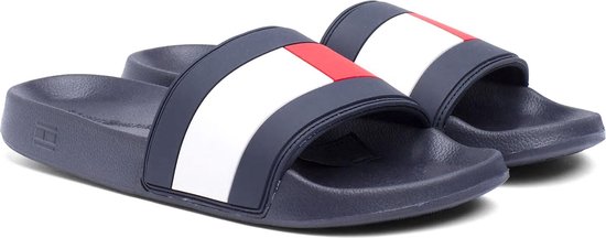 Tommy Hilfiger Slippers - Maat 46 - Mannen - blauw/wit/rood | bol
