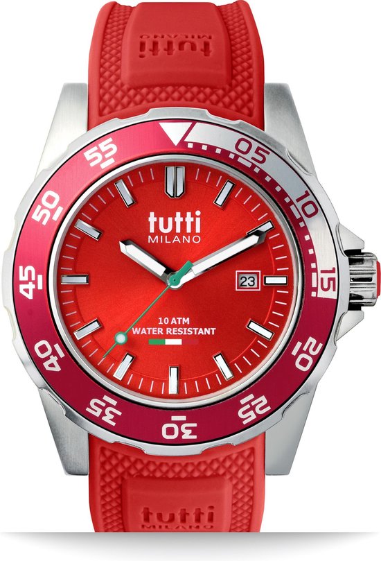 Tutti Milano TM900RE- Horloge – 42.5 mm – Rood – Collectie Corallo
