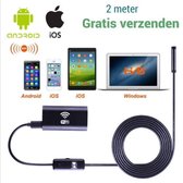 Saizi WiFi Endoscoop HD LED | Mini Camera met 2 meter  Kabel - 8 mm kop | Waterdichte inspectie camera met LED Verlichting / Voor Mobiel/ Tablet / Laptop/Saizi