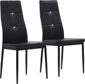 Eetkamerstoelen 43x43,5x96 cm kunstleer zwart 2 st
