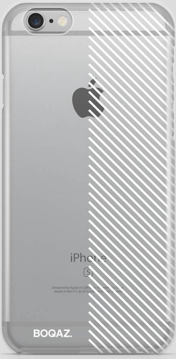 BOQAZ. iPhone 6 hoesje - schuine strepen wit