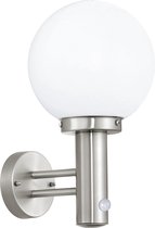 EGLO Nisia - Buitenverlichting - Wandlamp Met Sensor - 1 Lichts - RVS - Wit