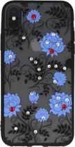 Blauw Diamant Lotus Back Cover Hoesje voor iPhone X