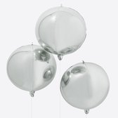 Enorme ronde metallic zilverkleurige ballon - Feestdecoratievoorwerp