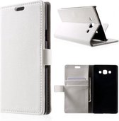Litchi wallet hoesje Samsung Galaxy Core i8260 i8262 wit