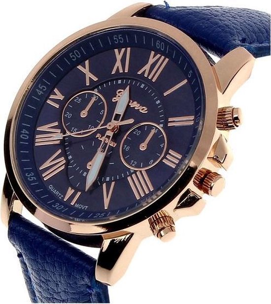 Horloge quartz donkerblauw