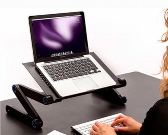 Laptop Tafel | Verstelbaar | laptopstandaard zwart | Wendbaar