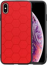 Hexagon Hard Case - Telefoonhoesje - Backcover Hoesje - achterkant hoesje - Geschikt voor iPhone XS Max - Rood